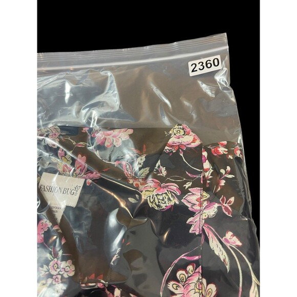 VTG Fashion Bug 30/32W Floral Blouse Black Pink Sheer Button Front Plus Size 4X - Picture 14 of 14